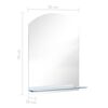 vidaXL Wall Mirror with Shelf 50x70 cm Tempered Glass