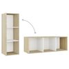 vidaXL TV Cabinet White and Sonoma Oak 107x35x37 cm Engineered Wood