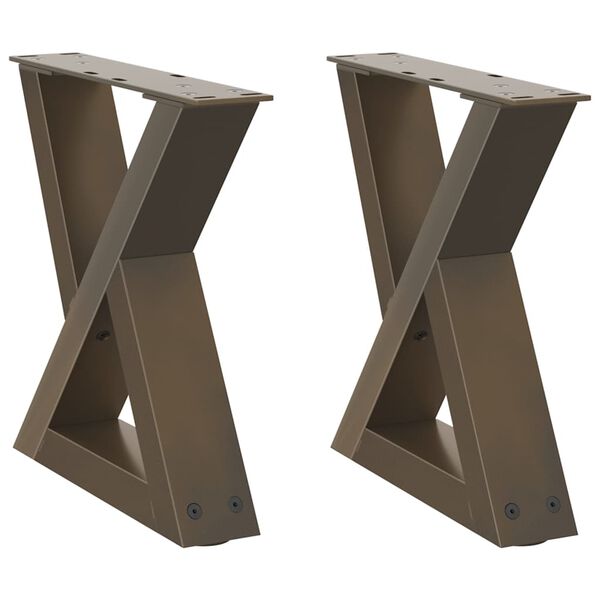 vidaXL Coffee Table Legs 2 pcs Natural Steel 30x(30-31.3) cm Steel