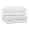 vidaXL Duvet with Pillow 3 pcs White Microfibre