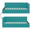 vidaXL Corner Bed Frame with Headboard Turquoise 90 cm x 200 cm Velvet