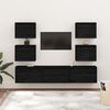 vidaXL TV Cabinets 7 pcs Black Solid Wood Pine