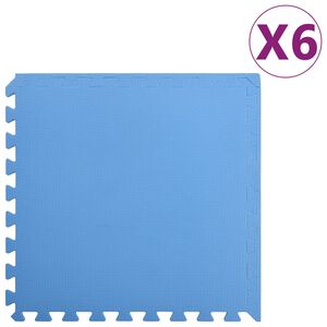 vidaXL Floor Mats 6 pcs 2.16 ㎡ EVA Foam Blue