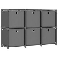 vidaXL 6-Cube Display Shelf with Boxes Grey 103x30x72.5 cm Fabric