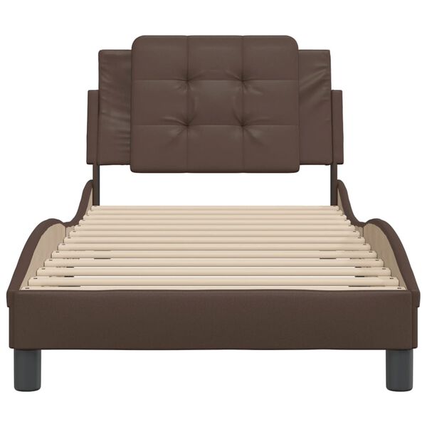 vidaXL Bed Frame without Mattress "Zadar" Brown 80x200 cm Faux Leather