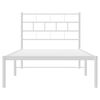 vidaXL Metal Bed Frame without Mattress with Headboard White 90x200cm