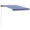 vidaXL Manual Retractable Awning 300x250 cm Blue and White