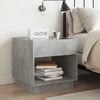 vidaXL Bedside Table with Infinity LED Concrete Grey 50x50x50 cm
