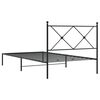 vidaXL Metal Bed Frame without Mattress with Headboard Black 107x203cm