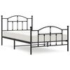vidaXL Metal Bed Frame without Mattress with Footboard Black 100x200cm