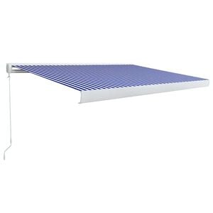 vidaXL Manual Cassette Awning 400x300 cm Blue and White