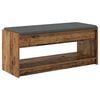 vidaXL Hall Bench with Cushion with Shelf Old Wood 103 x 38 x 45 cm