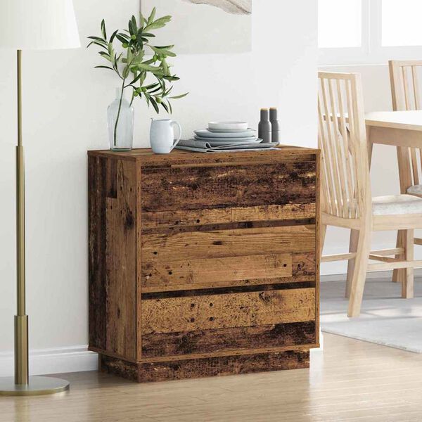 vidaXL Bedside Cabinet Old Wood 71 x 34.5 x 75 cm Engineered wood