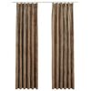 vidaXL Blackout Curtains 2 pcs with Hooks Velvet Beige 140x245 cm