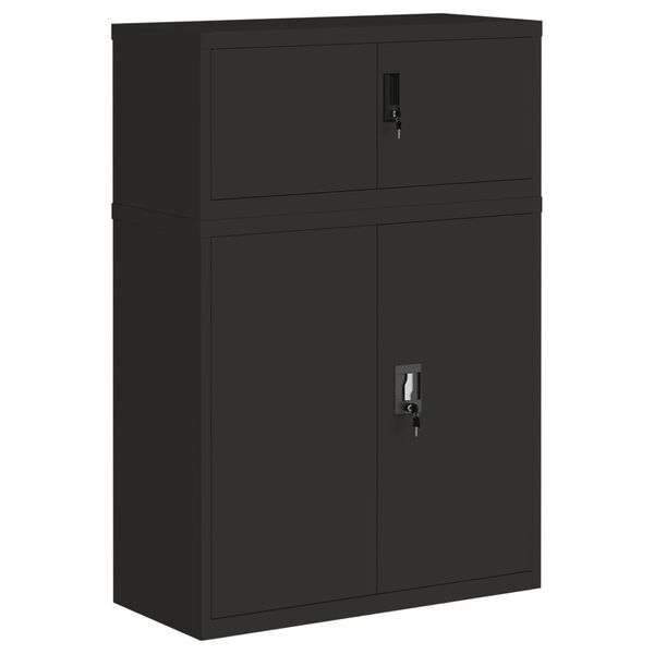vidaXL File Cabinet Black 90x40x130 cm Steel