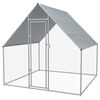 vidaXL Chicken Cage | Silver frame, Grey roof