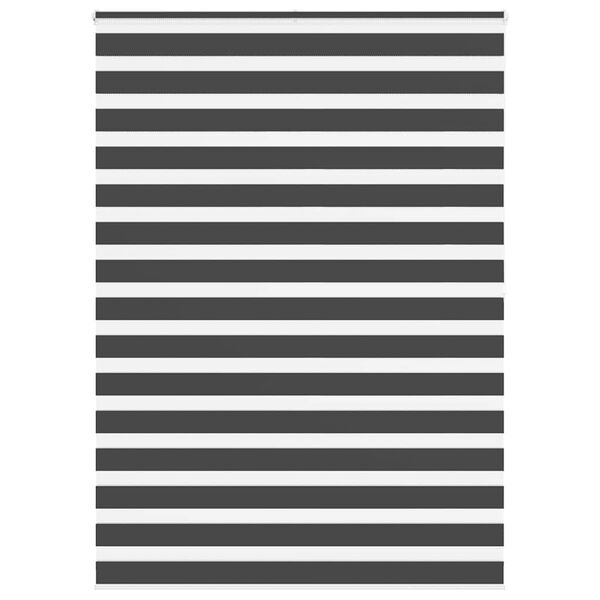 vidaXL Zebra Blind Black 155x200 cm Fabric Width 150.9 cm Polyester