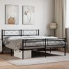 vidaXL Metal Bed Frame without Mattress with Footboard Black 120x190cm