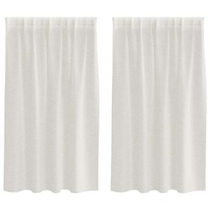 vidaXL Voile Curtain with Curtains 2 pcs Cream 140 x 140 cm Polyester
