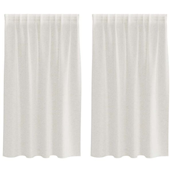 vidaXL Voile Curtain with Curtains 2 pcs Cream 140 x 140 cm Polyester