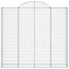 vidaXL Arched Gabion Baskets 2 pcs 200x50x180/200 cm Galvanised Iron