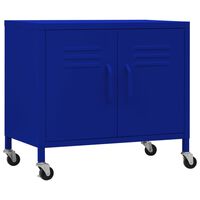 vidaXL Storage Cabinet Navy Blue 60x35x56 cm Steel