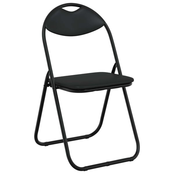 vidaXL Folding Chair 8 pcs Black 48 x 43.5 x 81 cm Faux Leather