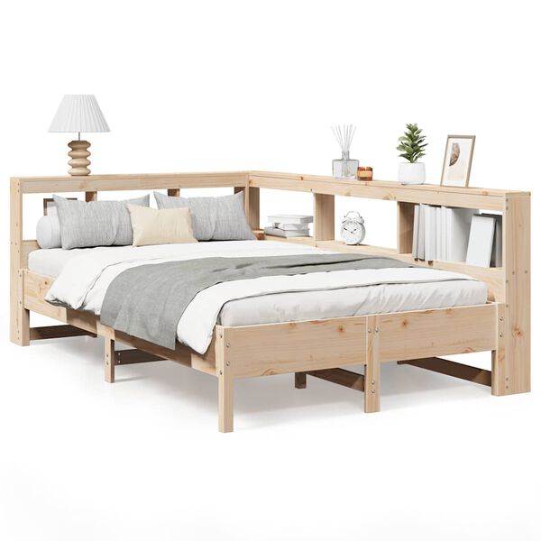 vidaXL Bookcase Bed without Mattress 140x200 cm Solid Wood Pine