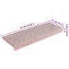vidaXL Stair Mats 15 pcs 65x21x4 cm Light Pink Rectangular Edge