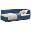 vidaXL Corner Bed Frame with Headboard Blue 100 x 200 cm Fabric