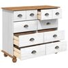 vidaXL Chest of Drawer ASKIM White 91 x 40 x 79 cm Solid Pine Wood