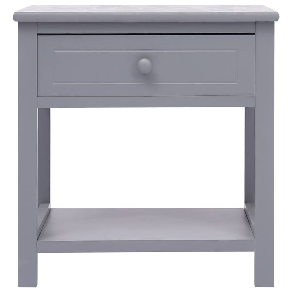 vidaXL Nightstand Grey 40x29x42 cm Paulownia Wood