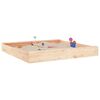 vidaXL Sandbox with Seats Square Solid Wood Pine