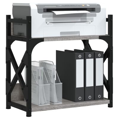 vidaXL Printer Stand 2-Tier Grey Sonoma 40x20x40 cm Engineered Wood