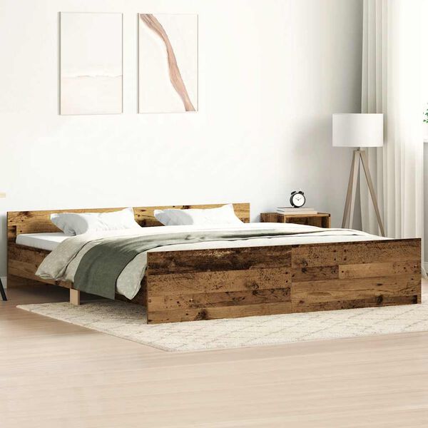 vidaXL Bed Frame without Mattress Old Wood 180x200cm Engineered Wood