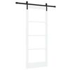 vidaXL Sliding Door ORKDAL White 83 x 202 cm Solid Pine Wood and Glass