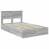 vidaXL Storage Bed Grey Sonoma 135 x 190 cm Engineered Wood