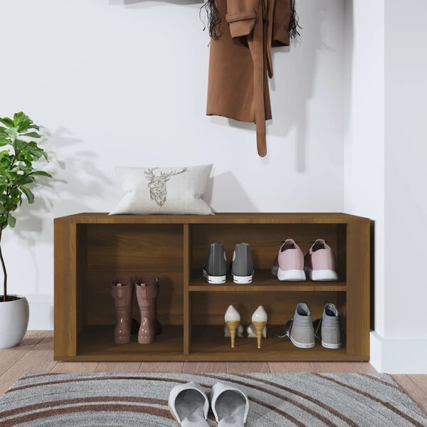 vidaXL Shoe Cabinet Brown Oak 100x35x45 cm Engineered Wood