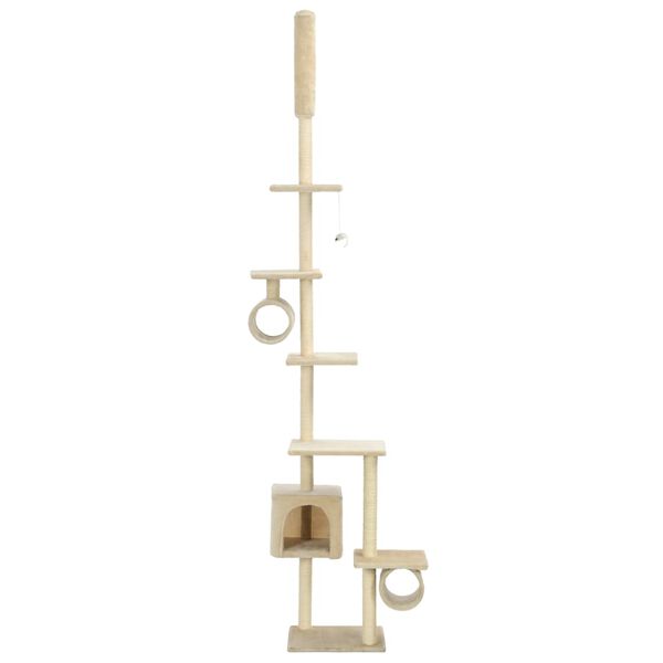 vidaXL Cat Tree with Sisal Scratching Posts 260 cm Beige