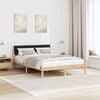 vidaXL Bed frame Brown and black 135 x 190 cm Solid pine wood