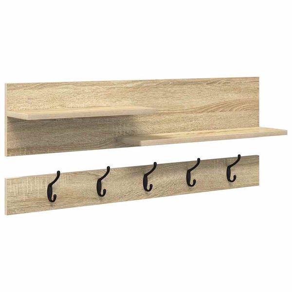 vidaXL Wall-Mounted Coat Rack with Shelf Sonoma Oak 90 x 15 x 36 cm