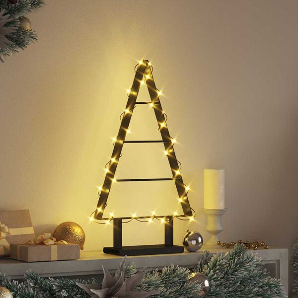 vidaXL Metal Christmas Tree with Stand Black 60 cm Steel