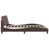 vidaXL Bed Frame with LED without Mattress "Zadar" Brown 200x200 cm