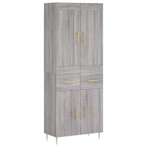 vidaXL Highboard Grey Sonoma 69.5x34x180 cm Engineered Wood