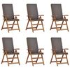 vidaXL Garden Chair 6 pcs Brown and Grey 57 x 71.5 x 104 cm