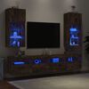 vidaXL TV Cabinets with LED Lights 2 pcs Smoked Oak 40.5x30x90 cm