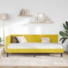 vidaXL Corner Bed Frame with Headboard Yellow 90 cm x 190 cm Velvet