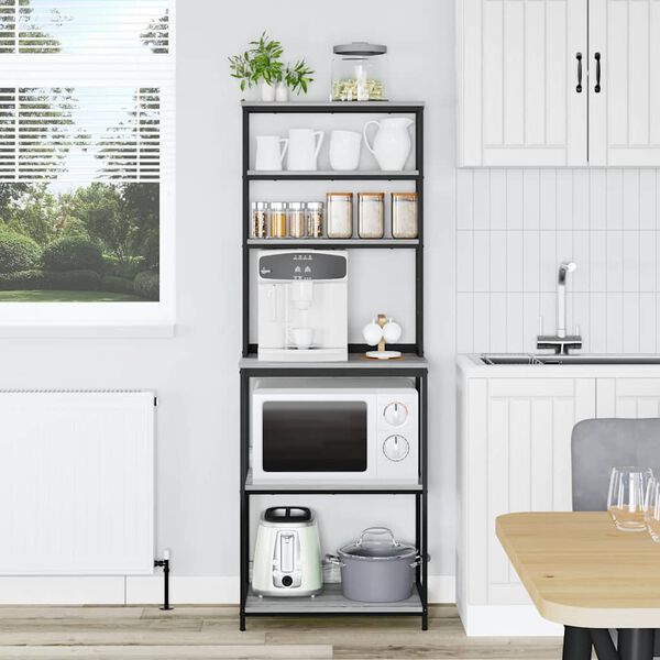 vidaXL Kitchen Shelf Grey Sonoma 60 x 40 x 168 cm Engineered Wood