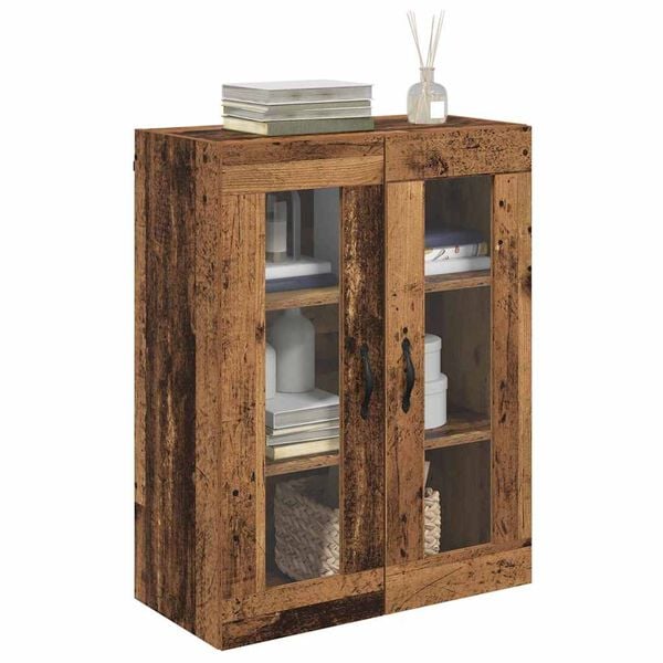 vidaXL Wall Mounted Cabinet Old Wood 69.5 x 34 x 90 cm