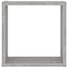 vidaXL Wall Cube Shelves 2 pcs Grey Sonoma 30x15x30 cm